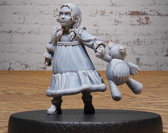 Little Girl with Toy - 28mm Scale - Epic Miniatures - Festival Village