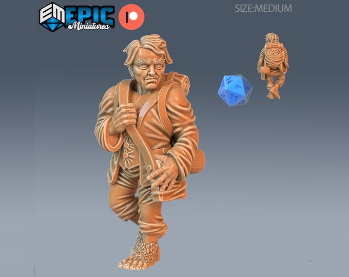 Halfling Villager Traveller - 28mm Scale - Epic Miniatures