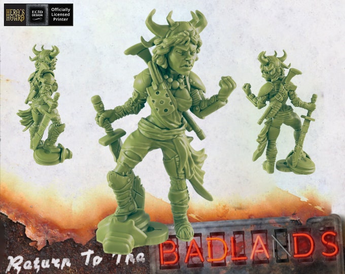 Raider Woman "Decaf" - 28 or 32mm - Post-Apocalyptic - Return To The Badlands - EC3D Designs - For Games like Fallout Wasteland Warfare!