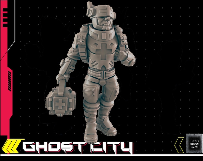 Medic (Armored) - Cyberpunk NPC - 28mm or 32mm - Ghost City