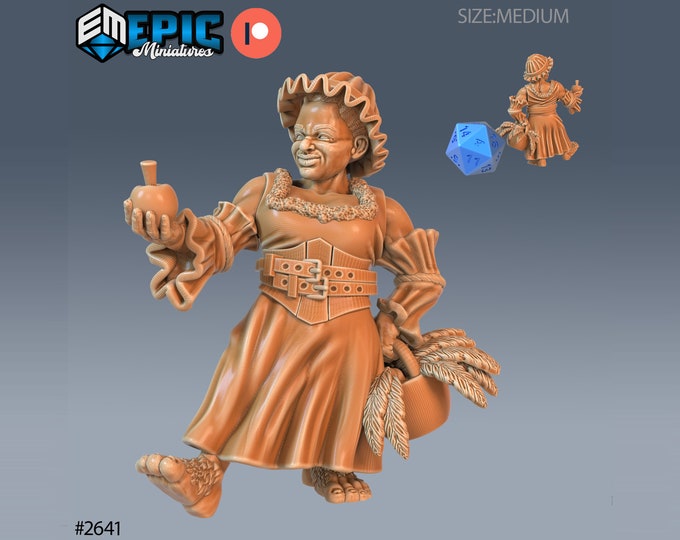 Halfling Villager Farmer - 28mm Scale - Epic Miniatures
