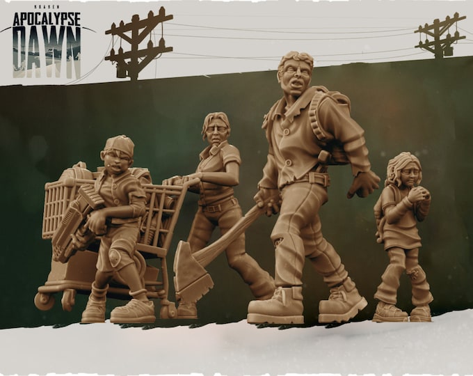 The Family - 32mm Scale - Kraken Studios Apocalypse Dawn - Great for Fallout Wasland Warfare, Zombicide and This Is Not A Test!