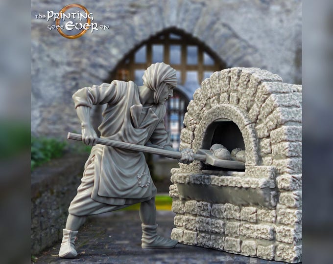Villager Baker - 28mm - The Printing Goes Ever On - Dungeons and Dragons - Pathfinder - Fantasy