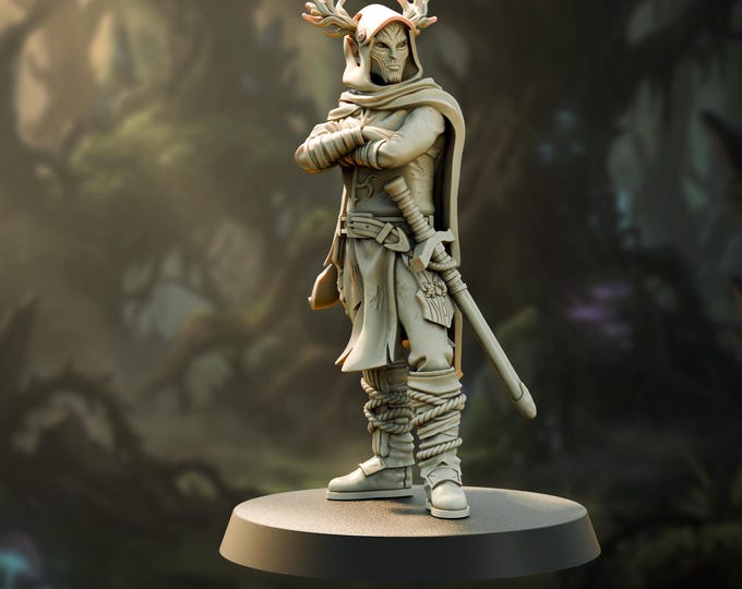 Wild Hunt Elf - 28/32mm - The Printing Goes Ever On - Lullaby of Stones - Dungeons and Dragons - Pathfinder - Fantasy