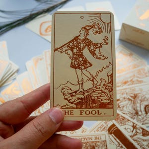 Cream Tarot Deck With Copper Foil-Pressed, Everything Foil Tarot Deck, Foil-pressed Waite-Smith Design Tarot Deck, Cream and Copper Tarot image 9