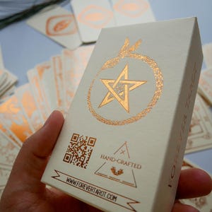 Cream Tarot Deck With Copper Foil-Pressed, Everything Foil Tarot Deck, Foil-pressed Waite-Smith Design Tarot Deck, Cream and Copper Tarot image 7