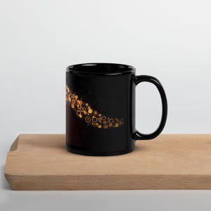 Black Glossy Mug - Keeper of Light | Niki McQueen | Amanda Palmer art | Coffee Cup 11 or 15 oz