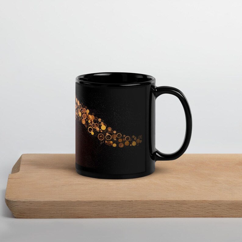 Black Glossy Mug - Keeper of Light | Niki McQueen | Amanda Palmer art | Coffee Cup 11 or 15 oz