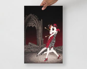 Gothic Queer Romance Kunstdruck: Der letzte Tanz, Matte Papier in Museumsqualität