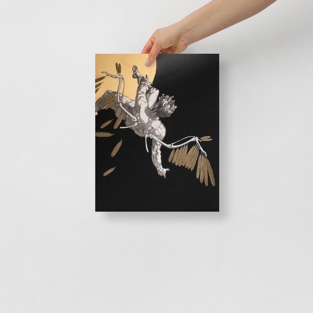 Icarus Fine Art Print, Gold and Black Artwork by Niki Mcqueen - Etsy