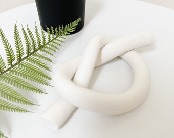 Clay Decor Knot, clay table decor, handmade clay sculpture