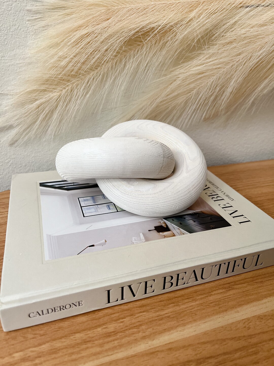 Curated visual reference: Gallery Detail: White Wood Decor Knot Tabletop Decor Minimalist Table Decor Infinity
