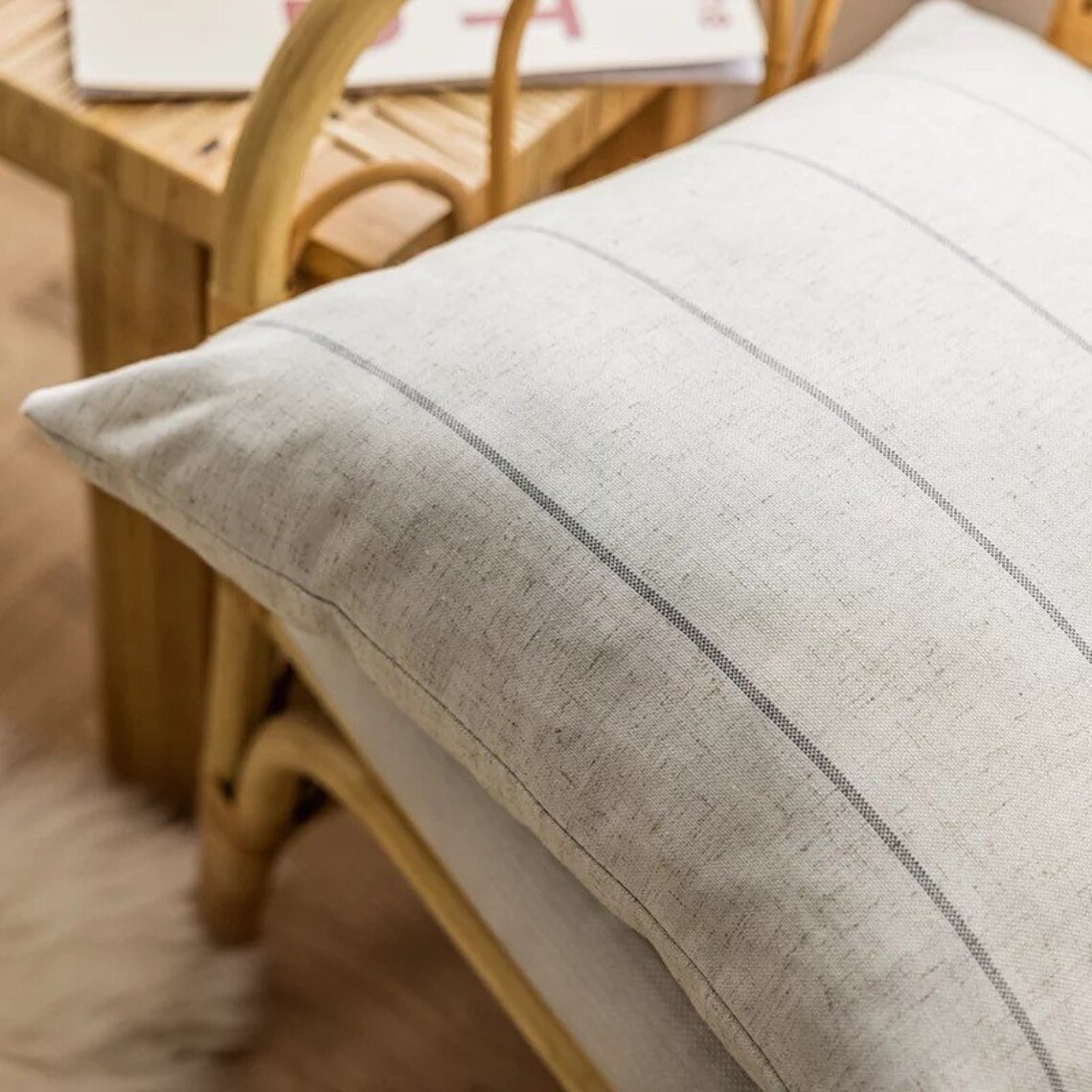 SALE Neutral Striped Pillow Cover Farmhouse Modern Pillows Etsy