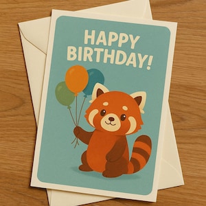 Red Panda Birthday Card