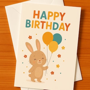 Tarjeta de cumpleaños de conejo