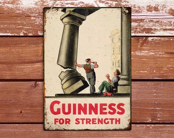 Guinness Werbeschild Vintage-Stil Aus Aluminium - Retro-Dekor Für Bar, Mannshöhle Oder Wohnzimmer