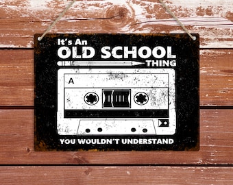 Retro Cassette Tape Metal Sign: 80s 90s Vintage Wall Art