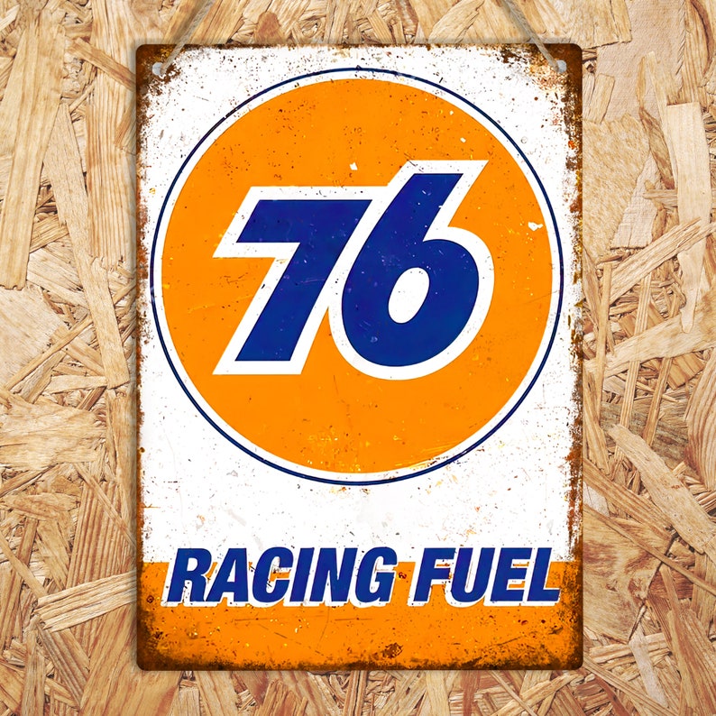 76 Racing Fuel Metal Sign: Retro Garage Art Decor - Etsy