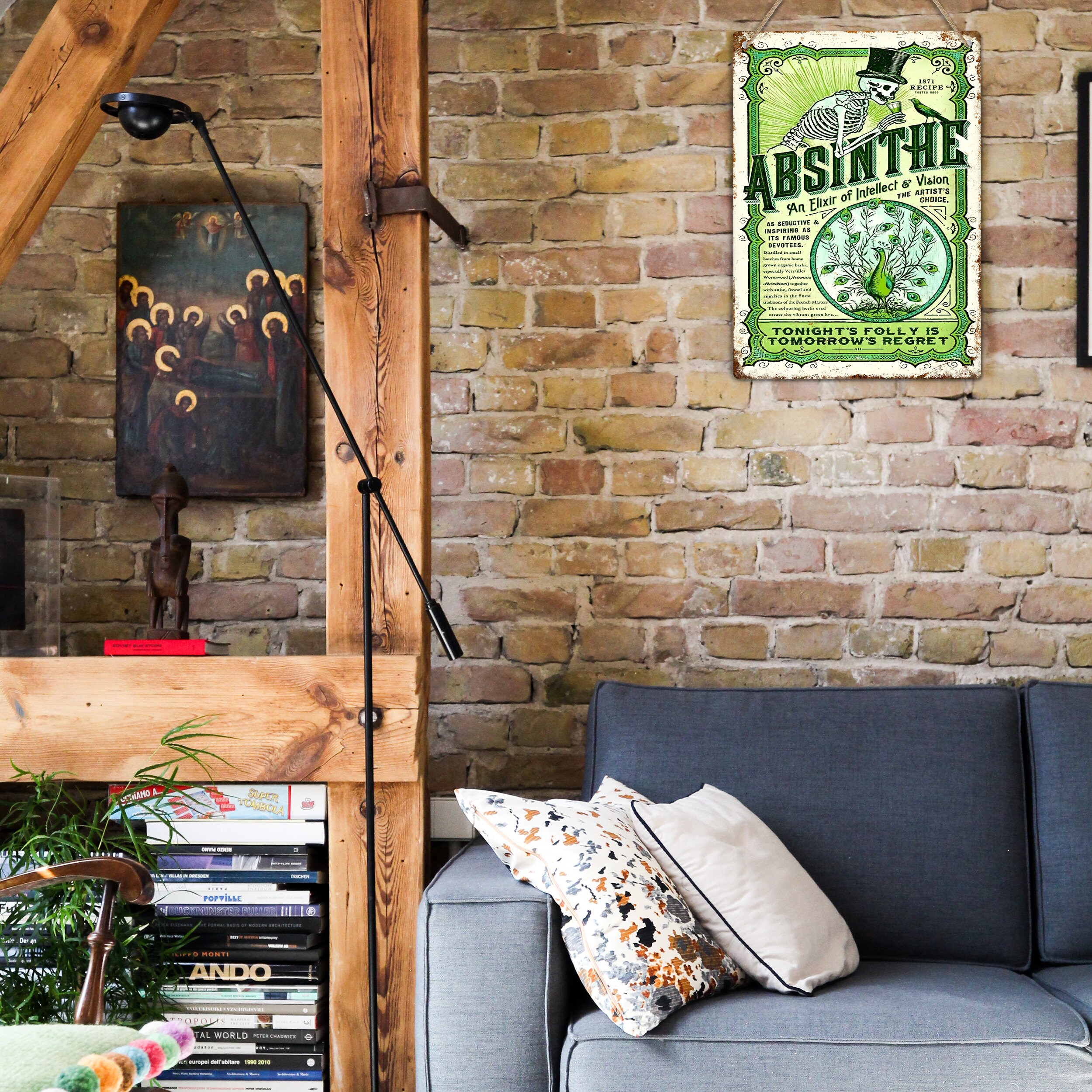 Absinthe Retro Metal Sign, Shots Bar Wall Plaque, Vintage Man Cave Shed ...