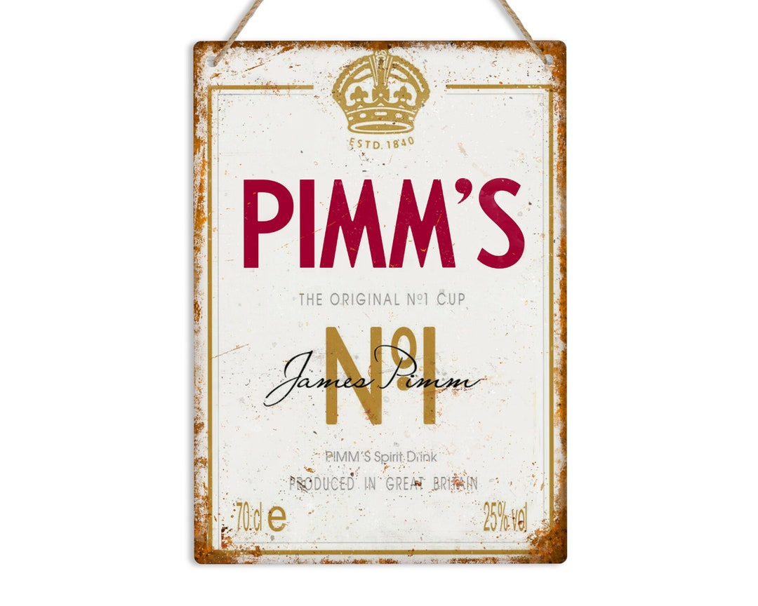 Pimm's Retro Style Metal Tin Wall Sign Vintage Door Plaque Man Cave ...