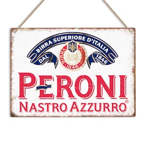 PERONI Vintage Retro Style Metal Tin Wall Sign Door Plaque Man Cave Home Pub Bar Club Garage Shop Shed Decor Italian Beer Lager Art Gift