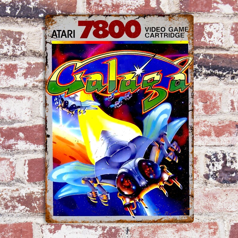 Galaga Atari 7800 Metal Sign: Retro Arcade Gaming Room Decor - Etsy
