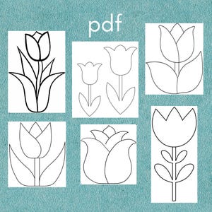 Sjabloon punchnaald onderzetter, punchnaaldpatroon, instant download, Tulp vierkante onderzettermok tapijt, pdf-patroon, garenkunst, digitale download