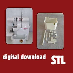 STL for 3D Printing Digital Download Collection Container for Singer Overlock Waste Bin serger machines Thread Catcher overlock machine