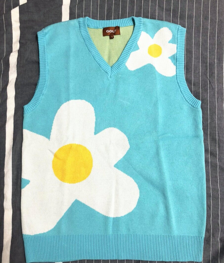 Flower Sweater Vest Custom Screen-print 