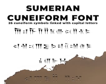 Fonte Sumerian Cuneiform - Fontes Antigas - download instantâneo de arquivos otf e ttf, Ancient Tablet Font | SN511
