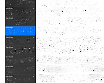 Pincéis de partículas atmosféricas - conjunto de pincéis Procreate, efeito de feixe de luz, padrão sem costura realista, conjunto de pincéis ultra detalhados
