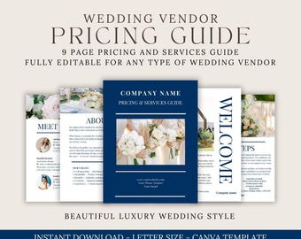 Wedding Vendor Pricing Guide Template • Editable Canva Services Guide (Digital Download)