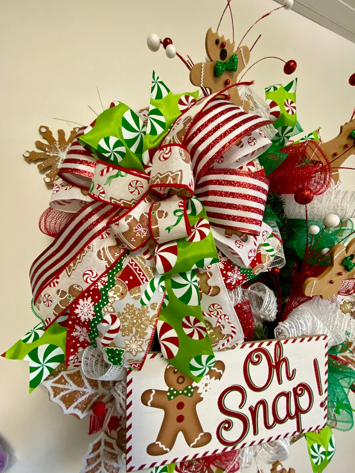 Gingerbread Christmas Door Wreath, Whimsical Holiday Decor - Etsy