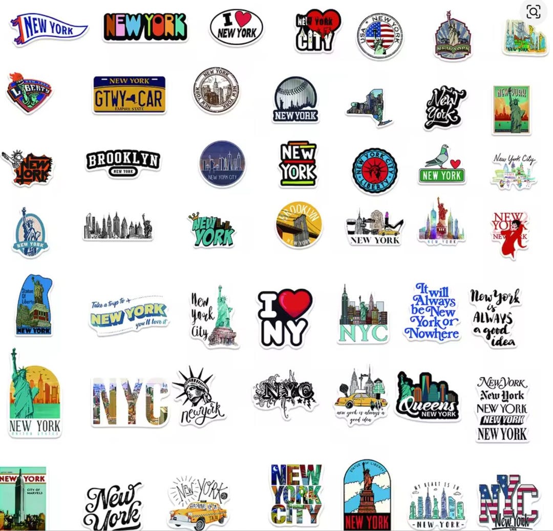 City Sticker Examples New York City Stickers - Random NYC Decals, 10 Pcs - Etsy