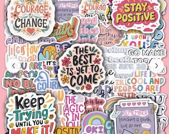 Positive Affirmation Stickers Pack Gratitude Affirmation Sticekers Pack | Aesthetic Handwritten Motivational Words