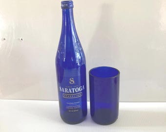 Blue Drinking Glass From A Saratoga Water Bottle