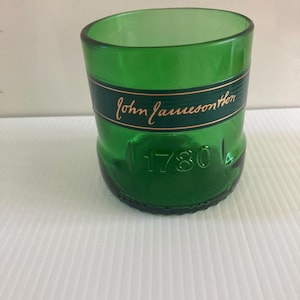 Jameson Rocks Glass with Signature Label Cut From A Bottle