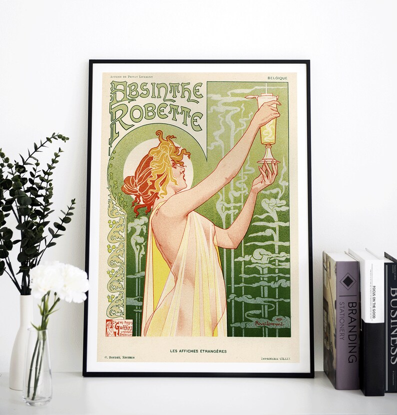 Absinthe Robette Original Poster 1896 Digital Download of Etsy Polska