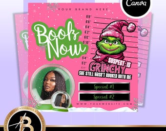 Dezember 2020 Flyer | DIY Grinchy Weihnachten Social Media Flyer Vorlage | DIY bearbeitbare Flyer Vorlage | Anpassbares Canva Design