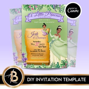 Editable Tiana Baby Shower Digital Invitation Template 2nd Edition | Baby Shower Invitation | Instant Download | PTK1