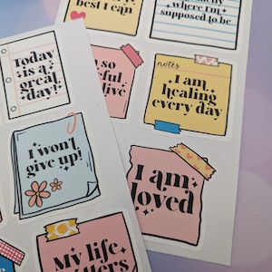 Note to Self Stickers | Positive Self Care Self Love Affirmations Encouragement Good Vibes Sticky note Post-it