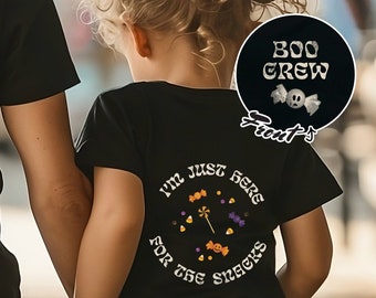 Halloween Snack Shirt Toddler Trick or Treat Graphic Tee for Kid I&#39;m Here for the Snack Shirt Matching Family Outfit for Candy Lovers TShirt