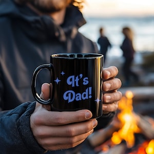 It&#39;s Dad Mug Blue Coffee Cup Funny Gift for Father&#39;s Day Coffee Mug for Adult Retro Dad Ceramic Mug Gift for Coffee Lover Blue Dog Mug