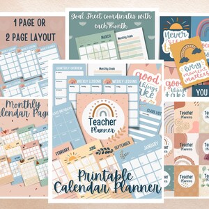 Printable Monthly Calendar and Planner: Boho Themed