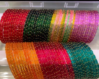 Regendruppelglazen armbanden - maat 2,10 Indiase Pakistaanse armbanden