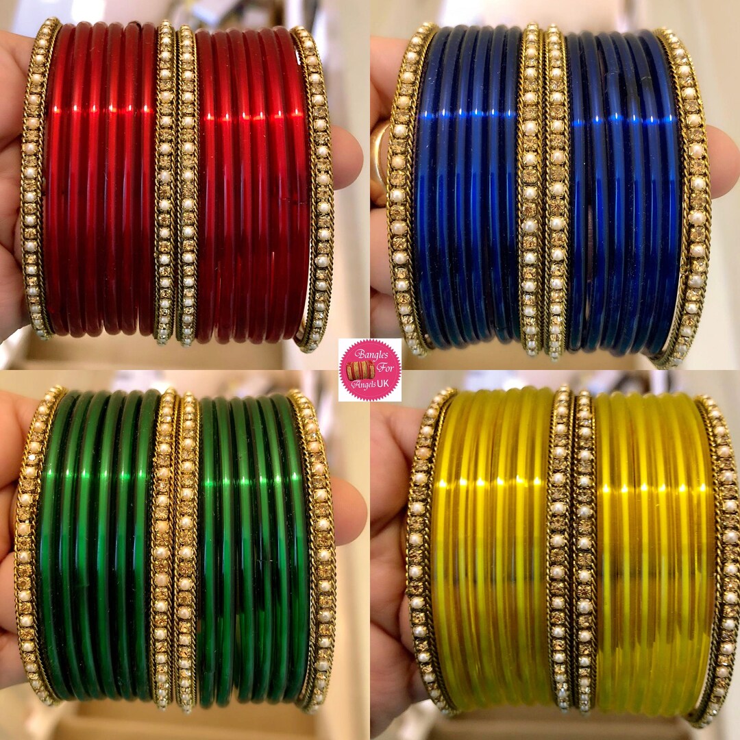 Glass Bangles Sets Various Colours Etsy