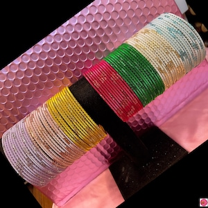 Metal Bangles Size 2.10-  Various Colours Indian Pakistani Metal Bangles
