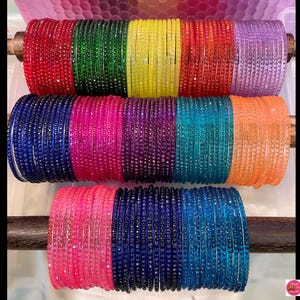 Size 2.8: Drop Designer Glass Bangles Various Colours Indian Pakistani Glass Bangles Baby Shower Bangles