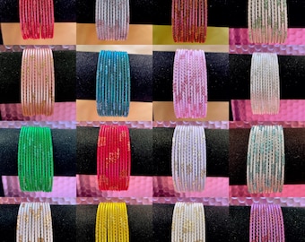 Size 2.10: Metal Bangles Various Colours Indian Pakistani Metal Bangles