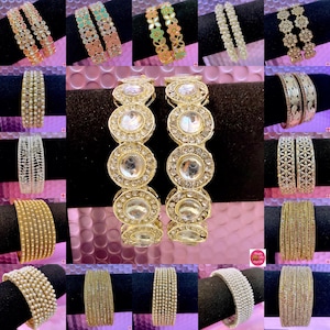 Size 2.2: Kids/Childrens Metal Bangles Karas/Kangans Indian Pakistani Bangles